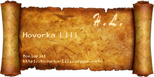 Hovorka Lili névjegykártya